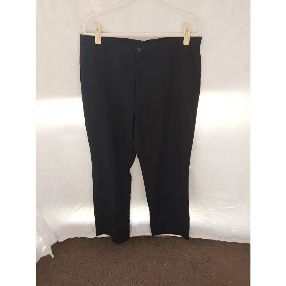 Claiborne Luxe Men's Size 36x32 Black/White Pinstripe Dress Pants.
